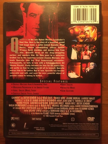 Querelle - RARE R1 Import DVD - Brad Davis Rainer Werner Fassbinder Gay Interest - 第 2/8 張圖片