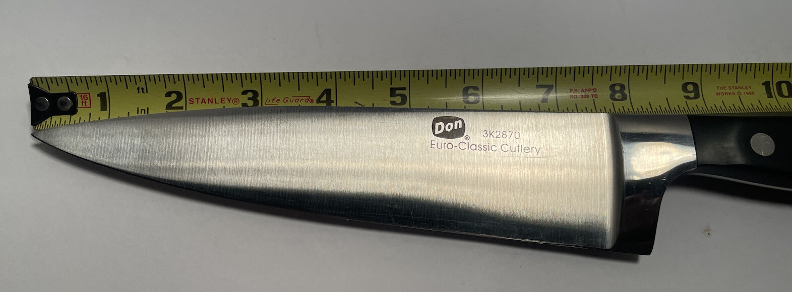 Don Euro Chef Knife 13” With 8” Blade Black Handle Classic Cutlery #3K2870