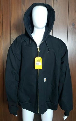 Carhartt Men's Quilted Flannel-Lined Duck Active Jacket, Black