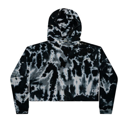 Tie Dye Crop Tops Hoodie Sweatshirts Multi Black Youth&Adults Sizes  Colortone