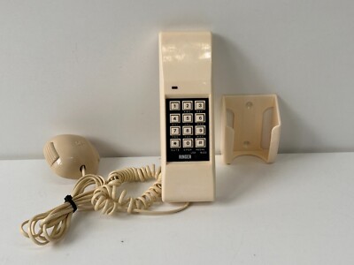 VINTAGE SCHNURGEBUNDENES WANDTELEFON TEELUX RINGER CREMEFARBEN