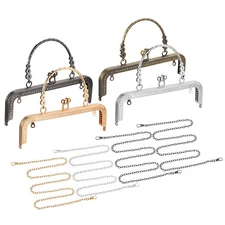 8 Pcs Metal Purse Frames Set 8.07" Kiss Lock Clasp Frame with Handle Mixed Color