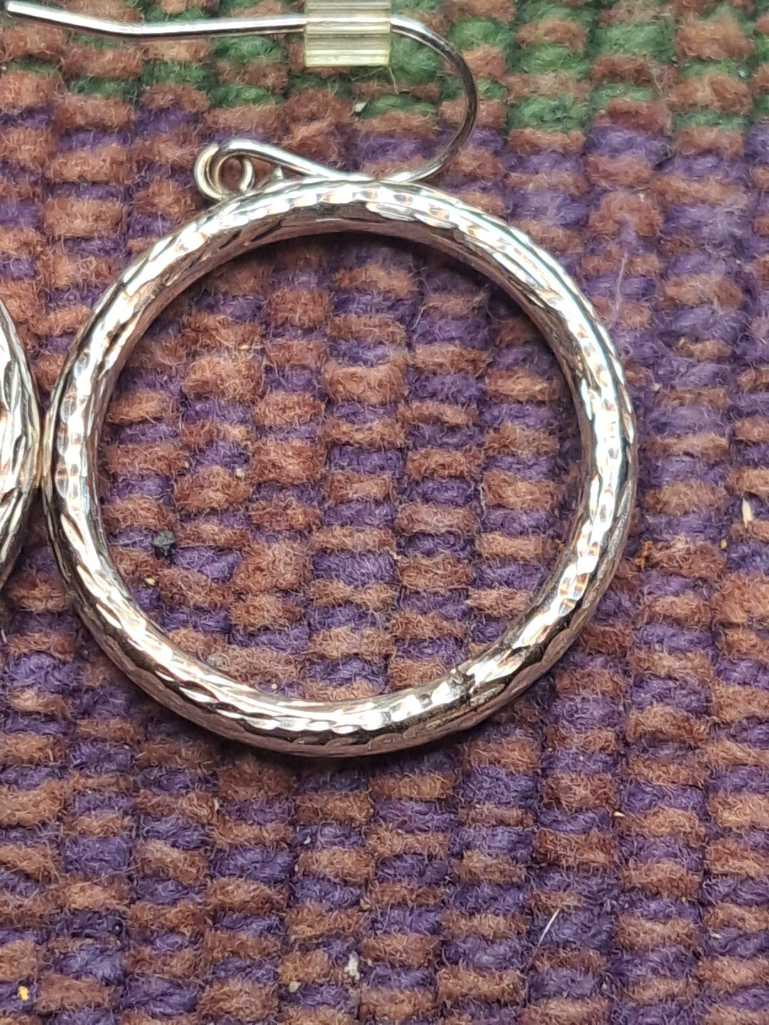 New Solid 14 Karat Solid White Gold Circle Earrin… - image 2