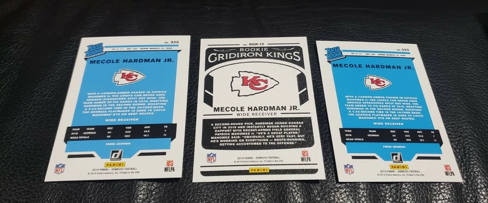 X3 LOT 2019 Donruss 🔥 Mecole Hardman Jr Rated Rookie Gridiron Kings Cards RC - Image 2 of 2