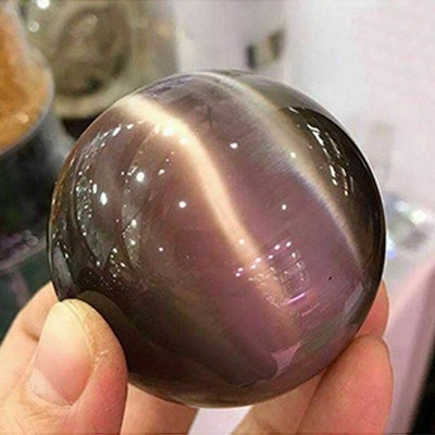 Beautiful Rare Natural Cat's Eye Stone Balls Quartz Crystal Reiki Healing Sphere