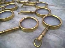 Lot Of 30 Brass Antique Magnifier Key Chains Collectible Magnifying Glass