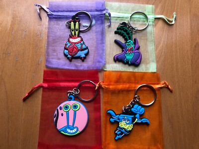 Spongebob Schwammkopf Gary Plankton PVC Gummi Schlüsselanhänger mit Schmuckbeutel