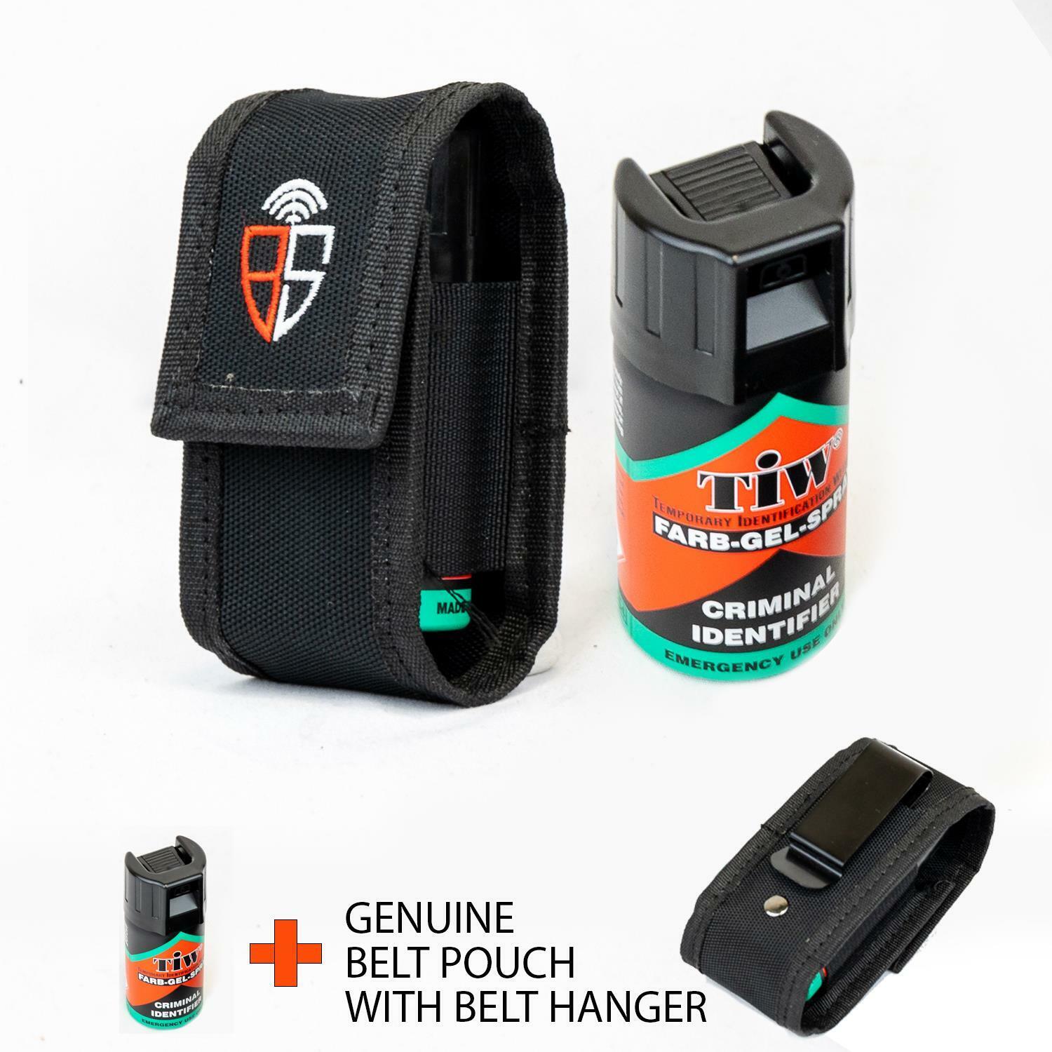 Self Defence TIW FARB gel emergency spray with genuine belt pouc