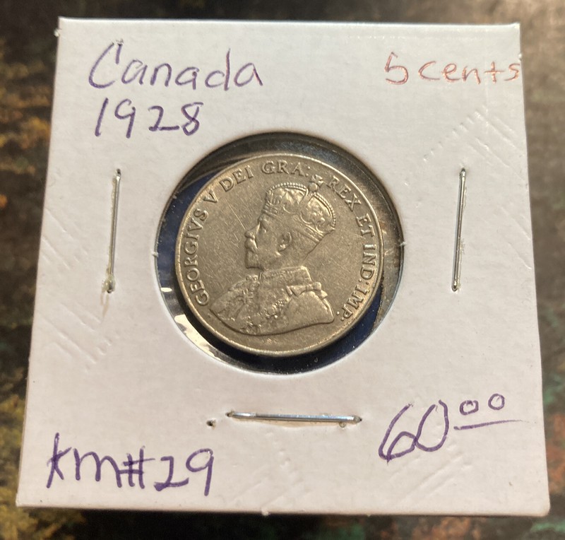 Beautiful Canada 1928 Km#29 Nickel 5c Five Cent Coin Look & Bid Or Buy It Now!!!
