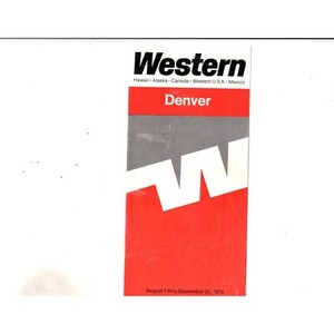 Western Airlines Denver Flight Schedule Ausust 1-Sept 30,1970 Brochure Print VTG