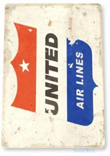 UNITED AIRLINES 11 X  8 TIN SIGN AVIATION AIRPLANE AIRCRAFT RETRO WINGS 