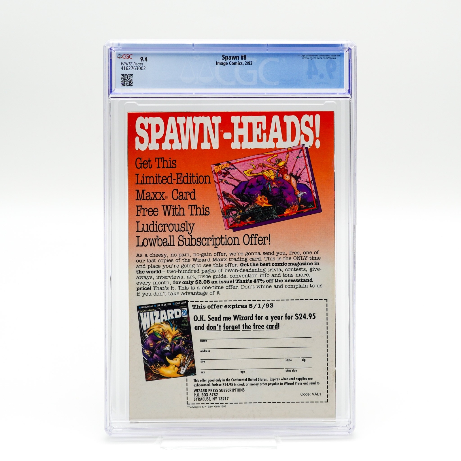 Image Spawn #8 Comic CGC 9.4 Key 1st App Vindicator McFarlane Cover ...