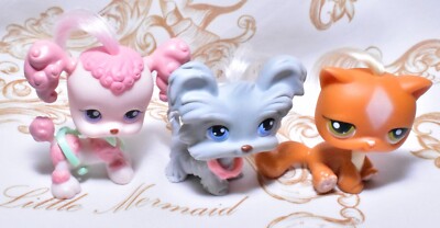 Authentic Littlest Pet Shop LPS #225 #226 #227 Real Hair Poodle