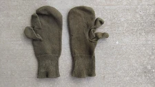 US Military Wool Trigger Finger Mitten Liners - Wool Blend - Size Large