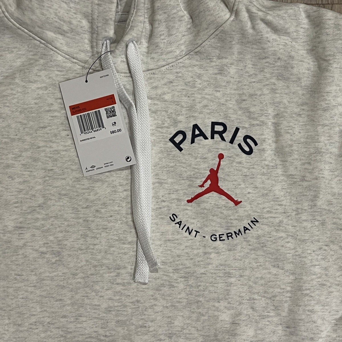 Size L- Nike Jordan Paris Saint-Germain Fleece Sweatshirt/Hoodie