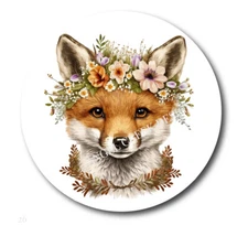 Stunning Red Fox in SunFlowers Scrapbook Stickers Envelope Seals Fox Favors
