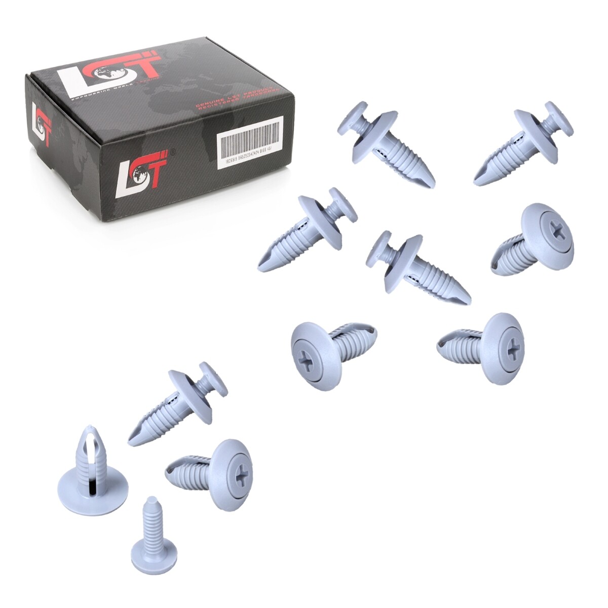 10X Fastening Clips Body Universal For FORD MAZDA SUZUKI Ø 6.5Mm Gray