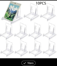 Two Part Adjustable Clear Acrylic Plastic Display Stand Easel set of 10 