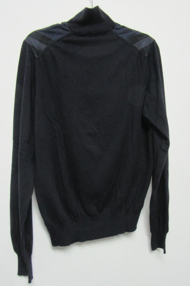 Burberry Men's Navy Blue Cotton 1/2 Zip Pullover Nova Check Shoulder Sweater XL - Image 2 of 3