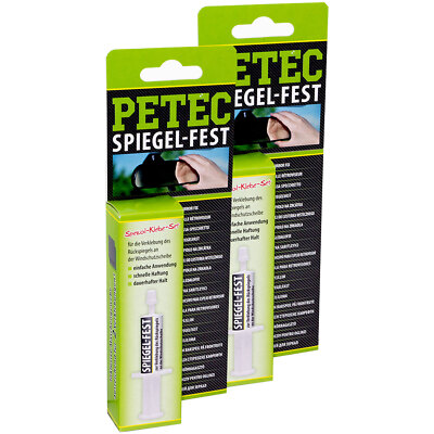 PETEC Rückspiegel Klebeset 93800 SPIEGELFEST Klebe Set 2 X 1 g Spiegel Fest