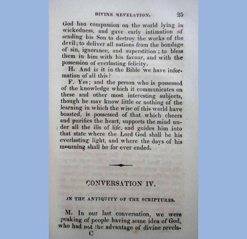 1877 antique EVIDENCE BIBLE REVELATION owned FREDRIC BINLEY mertztown