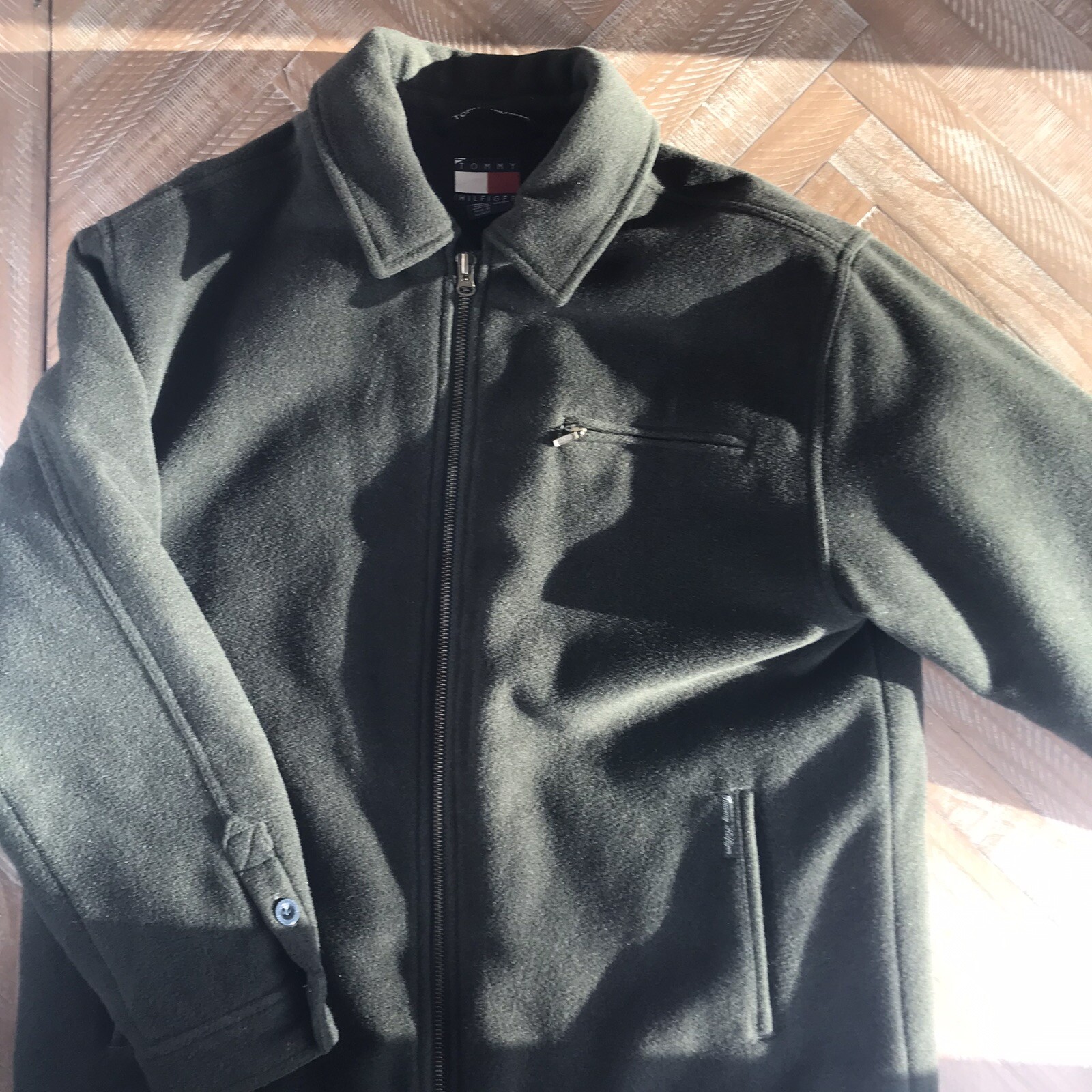 Vintage 90s Tommy Hilfiger Wool Bomber Coat Men's XXL Business Casual Excellent Condition