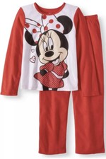 DISNEY - MINNIE MOUSE - GIRLS 2 Piece FLANNEL PAJAMAS Set - SIZE 4 / 5 - NWT  