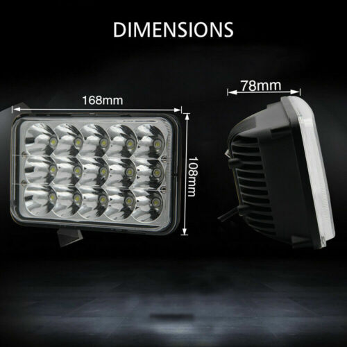 Faros LED 4x6"" 75W haz sellado alto para Peterbilt Kenworth T800 W900 4 un. - Imagen 4 de 12