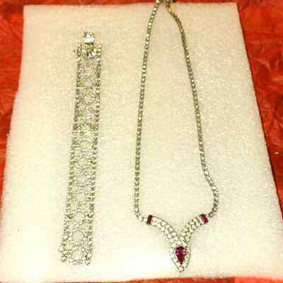 Explicitly beautiful rhinestone bracelet and rhinestone with Ruby stones