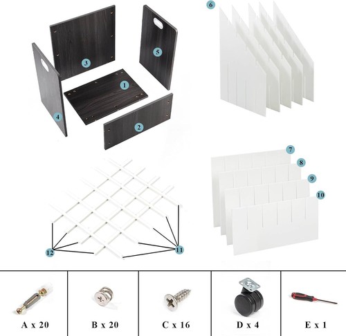 Compact Blueprint Storage Cabinet - Efficient Mobile File Holder with 30 Slots - Picture 7 of 8