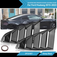 For 2015-2023 Ford Mustang Gloss Black Side Vent Window 14 Quarter Scoop Louver