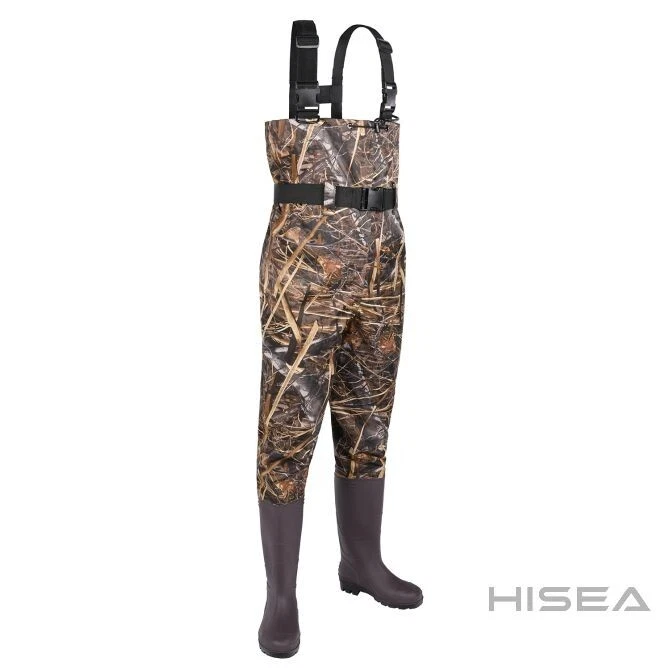 Fishingsir Camo 2-Ply Nylon PVC Waterproof Fishing Chest Waders (US Sz 6M / 8W)