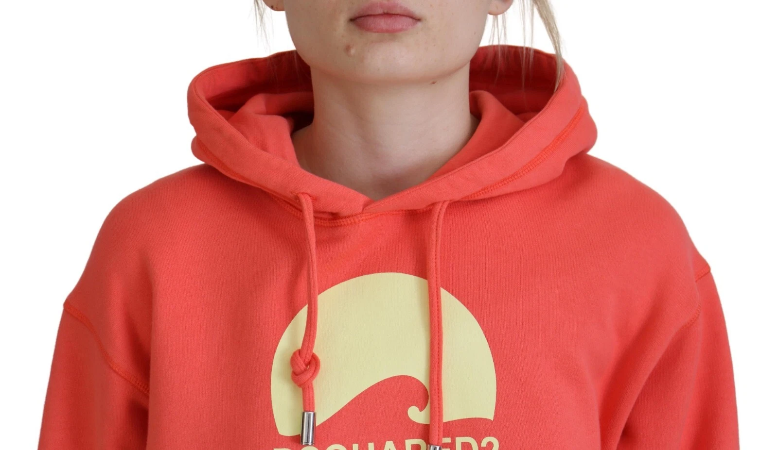 Felpa con cappuccio DSQUARED2 Maglione Rosa Stampa Logo Cotone IT38 US4 XS 610usd