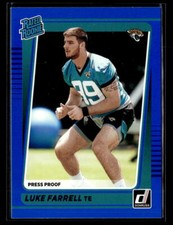 2021 Donruss #307 Luke Farrell Press Proof Blue Rookie Card Jacksonville Jaguars