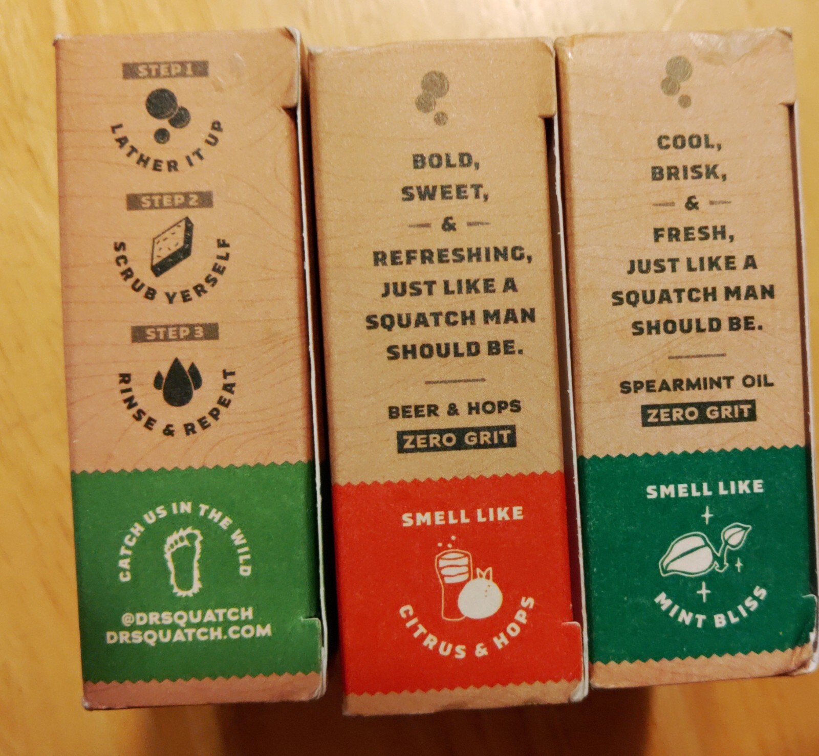 Dr Squatch 3 Pack Mens Natural Soap 5oz Bars Cool Fresh Grapefruit IPA