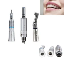 3pcs Dental Low Slow Speed Handpiece Straight Contra 4H +Angle E-Type Air Motor