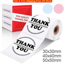 1Roll Round Thermal Label Paper 30/40/50mm for M110/M110S/M120/M200/M220 Printer