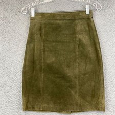 Vintage G III Leather Olive SOFT Thin Pencil Skirt Sz 5/6