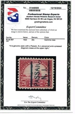 EXCELLENT SCOTT #567 VF-XF USED 1923 CARMINE ROSE PASSAIC NJ CANCEL PSE CERT