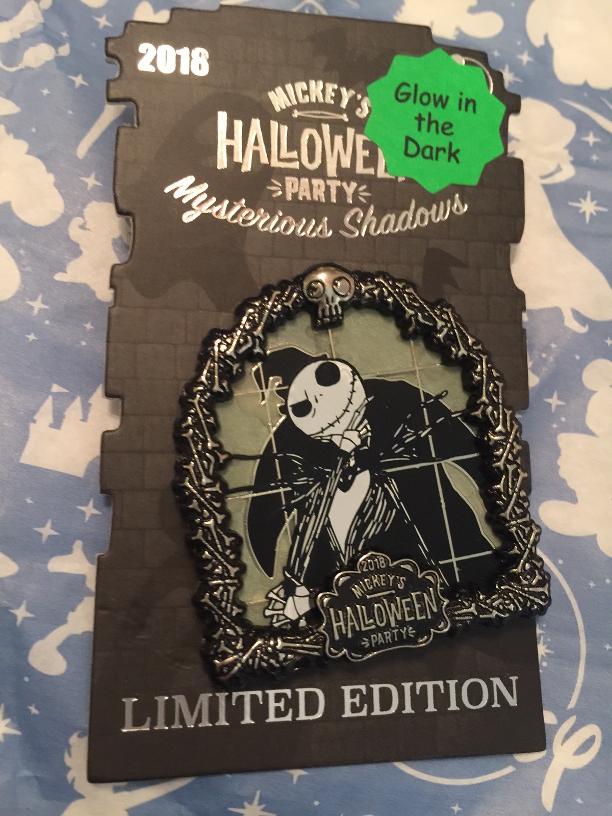 Disney 2018 MICKEY HALLOWEEN PARTY Mysterious Shadows Jack Skellington PIN AP LE