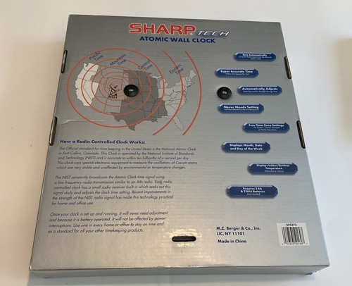 NEW Early SHARP Tech Atomic Clock & Thermometer incl sensor. Model SPC373 - Picture 2 of 2