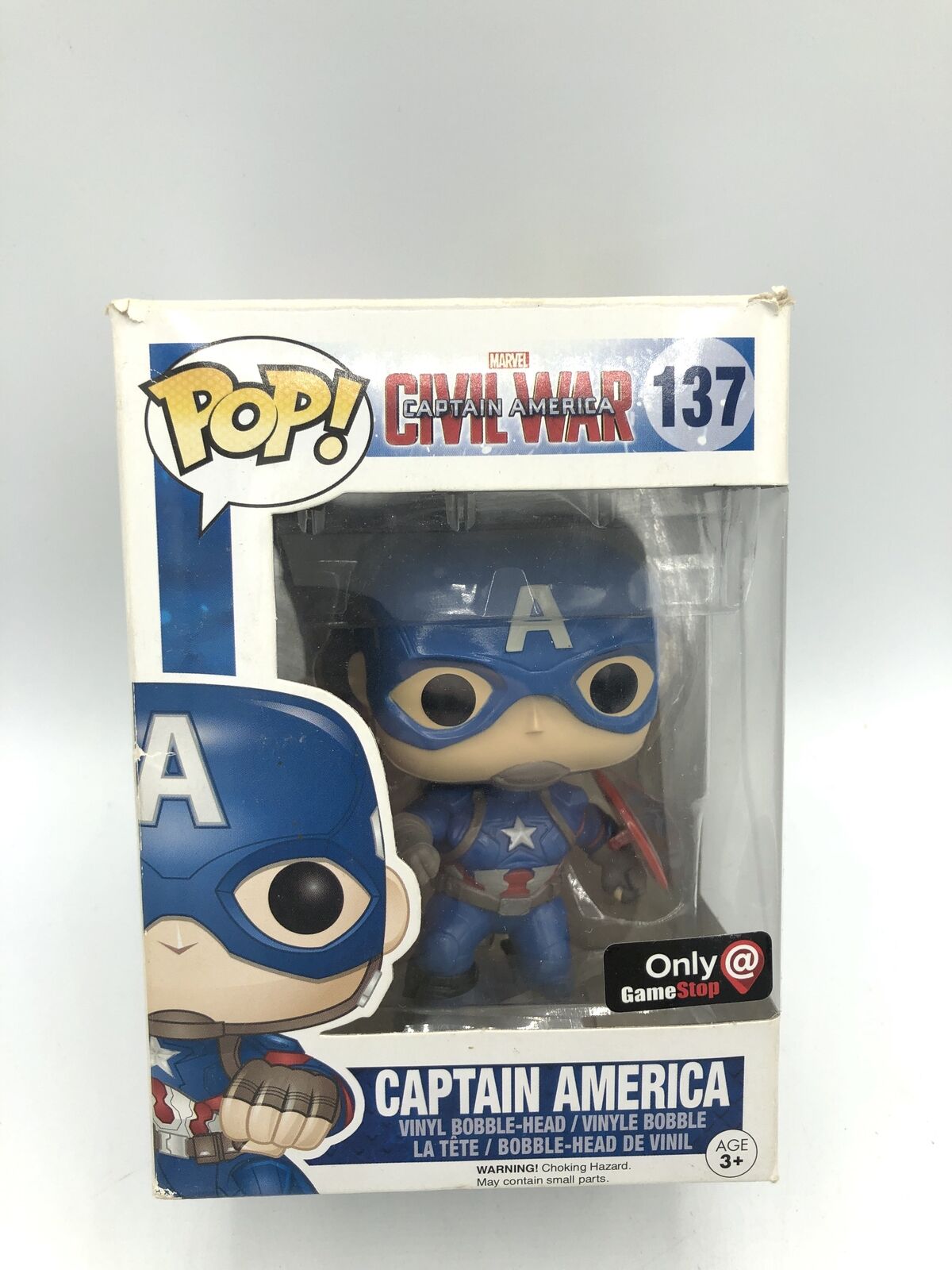 Funko Pop Marvel 137 Civil War Captain America Gamestop Vinyl 