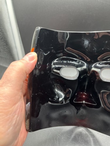 Hand blown Gold Flecked and Fused Black Murano Glass Folk Arte Masks - Picture 10 of 16