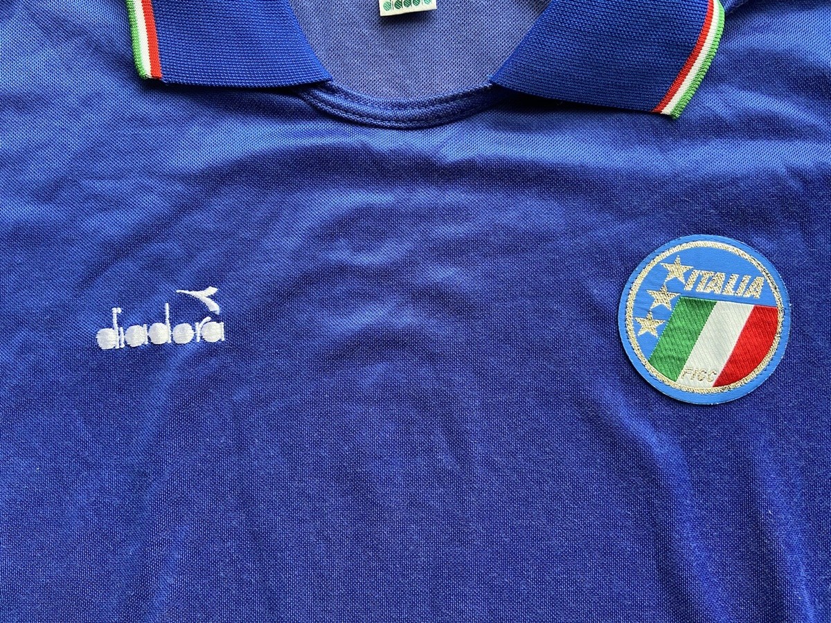 ITALY 1986 1990 HOME FOOTBALL SHIRT SOCCER JERSEY DIADORA LONG