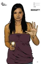 Thug target with girl firing at you [22-1/2" x 35"] (10 pack), (NTC-530 target)