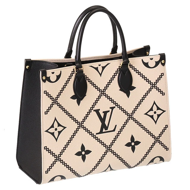 LOUIS VUITTON M46016 On the Go MM Creme Monogram Amplant Brodley Tote Bag