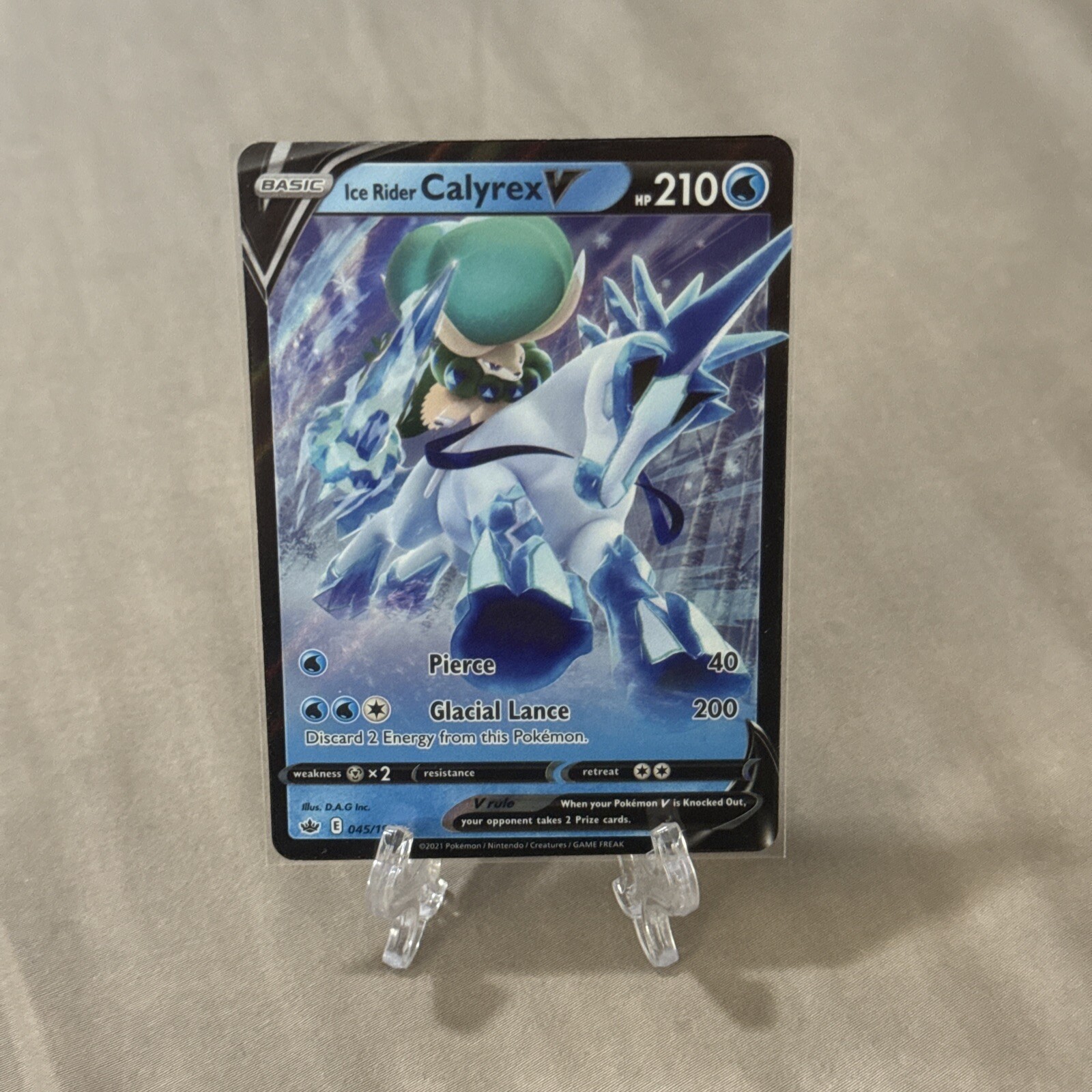 Ice Rider Calyrex V 45/198 Ultra Rare Chilling Reign Pokemon TCG Near Mint