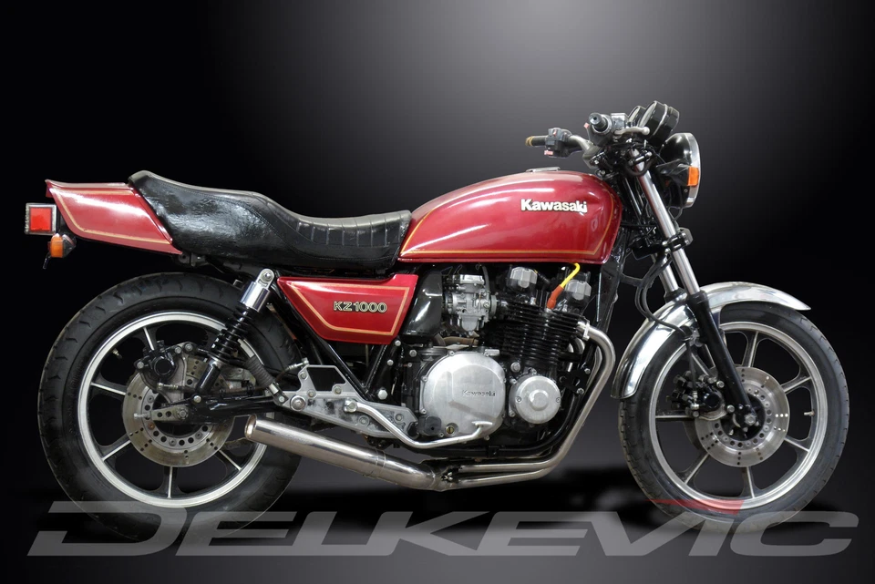 Silenciador recto de acero inoxidable escape completo Kawasaki KZ1000 LTD K J M CSR1000 81-83 Foto 3 de 4
