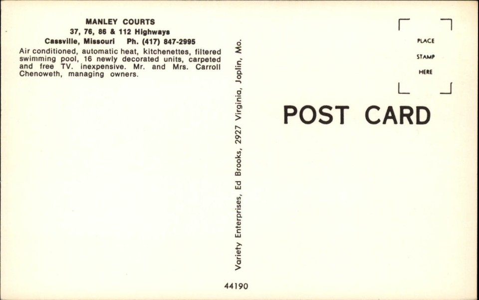 Manley Courts Cassville Missouri swimming pool ~ 1950-60s vintage ...