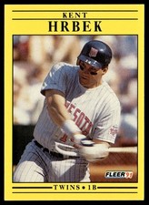 1991 Fleer Kent Hrbek Minnesota Twins #614